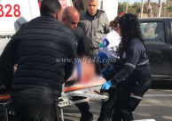 بالصور: اصابة خطرة لسائق دراجة نارية بحادث طرق في مدينة يافا 